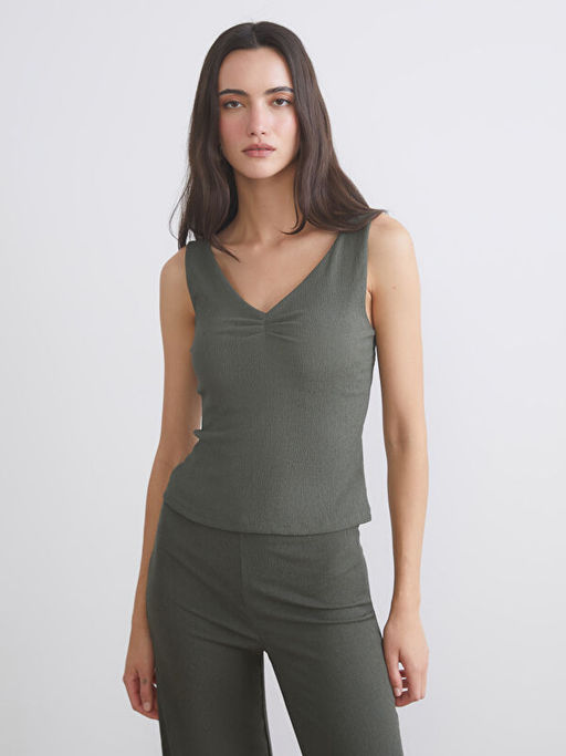 V Yaka Dokulu B?zg?l? Bluz