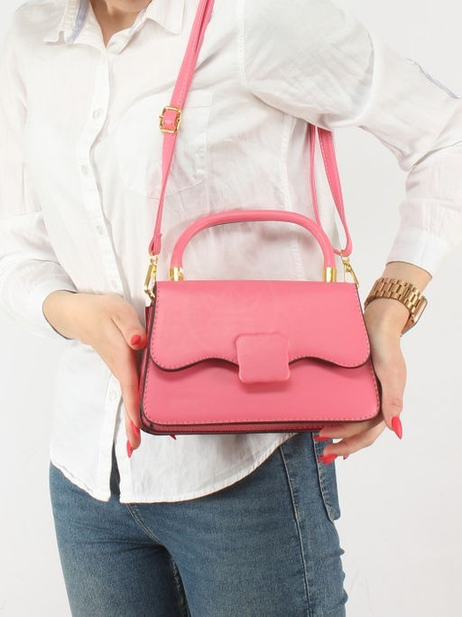 Сумка женская искусственная кожа Ch&K-1075, 1отд, плечевой ремень, розовый SALE 255081 - Adelia фото 10