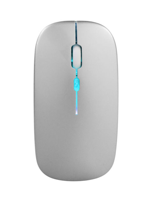 Мышь MB-2.4 беспроводная, оптическая, подсветка, 800-1600 dpi, USB, Bluetooth, серебристая