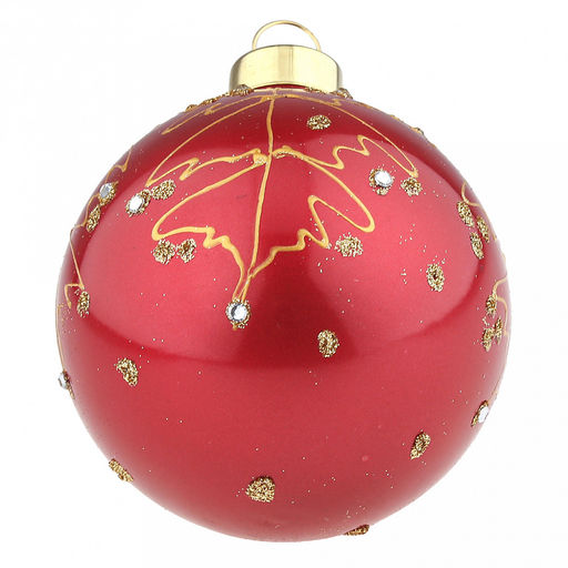 Елочная игрушка шар стеклянная д8см, зеркально-красный, ручная художественная роспись, подарочная упаковка (Россия) - Домашняя мода фото 4