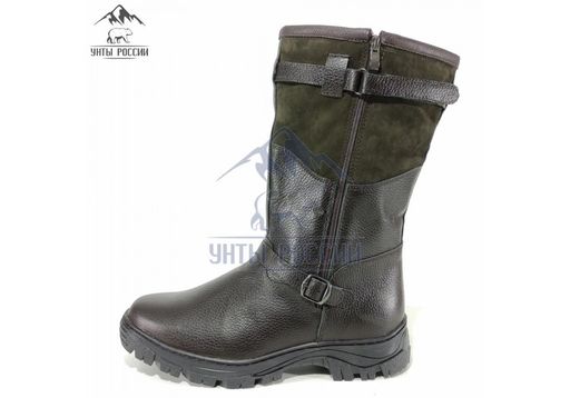 Монголки коричневые с замком, литая подошва,