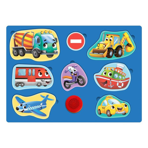 Пазл деревянный с чипом Весёлый транспорт - Лесная мастерская фото 3