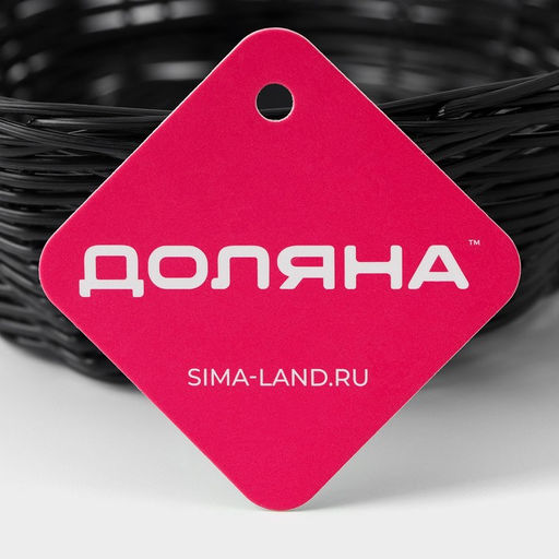 Корзинка для фруктов и хлеба Доляна «Плетёнка», 25×18×6,5 см, пластик, плетёная, коричневая
