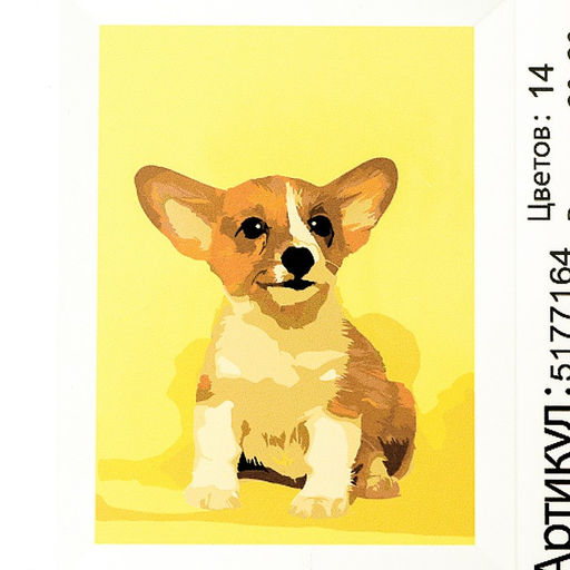 Картина по номерам на холсте с подрамником «Щенок корги», 30х20 см