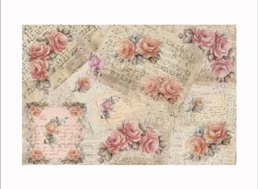 To-Do бумага рисовая Carta di Riso 50 x 70 см 10 шт. СК/Распродажа 92015 Розы-ноты сирень - Pebeo фото 3