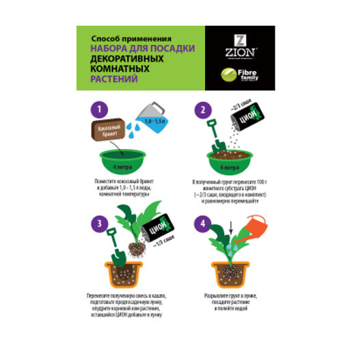 Набор c кокосом для посадки декоративно лиственных комнатных растений - Zion фото 4