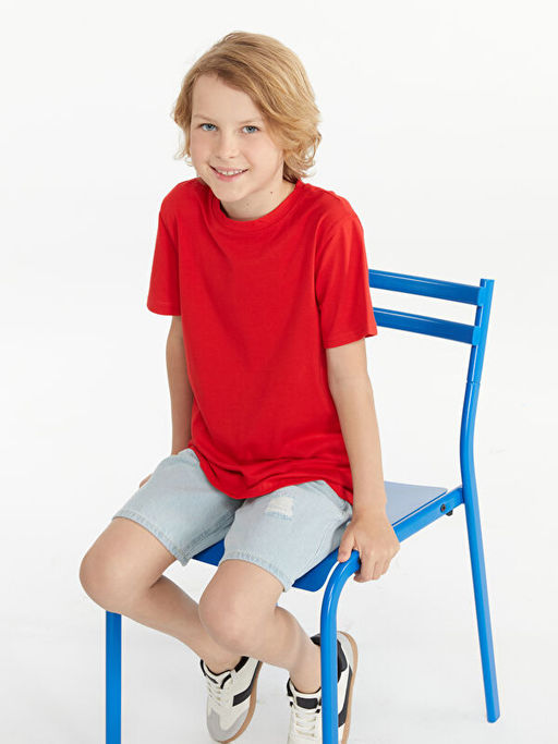 Bisiklet Yaka Basic K?sa Kollu Erkek ?ocuk Ti??rt