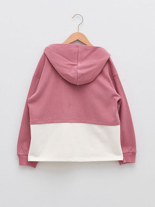 Kap??onlu Bask?l? Uzun Kollu K?z ?ocuk Sweatshirt - Waikiki фото 2