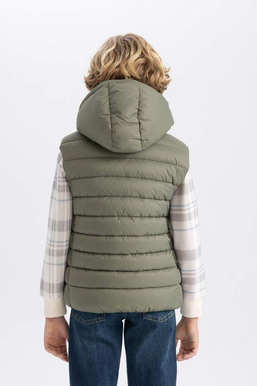 Водоотталкивающий жилет с капюшоном для мальчиков - Defacto фото 6