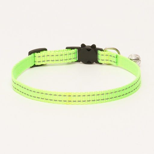 Ошейник кошачий светоотражающий, с серебряным бубенчиком, 19-32 х 1 см, зелёный - Пижон фото 3