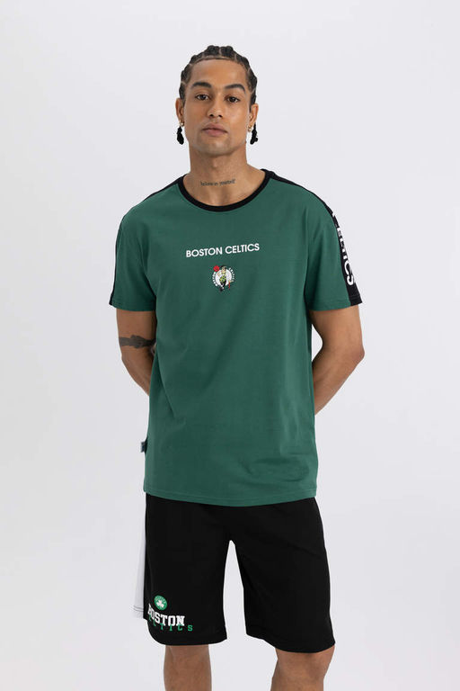 DeFactoFit Футболка стандартного кроя с короткими рукавами и круглым вырезом NBA Boston Celtics  фото 3