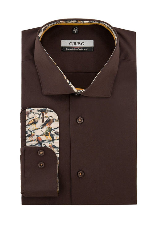 Сорочка мужская длинный рукав GREG 540/139/BR/Z/1p