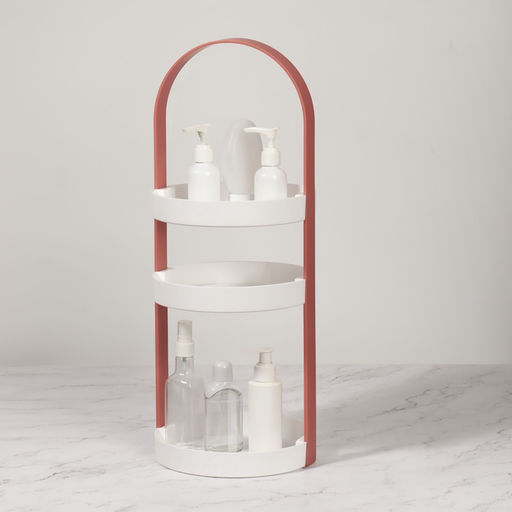 Органайзер для хранения, 3 секции, d=20×50 см, белый, розовый