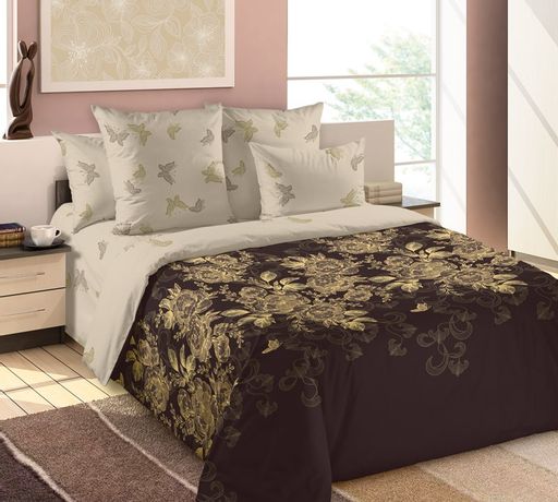 Постельное белье - Перкаль Золотая нить Семейный (молния) - Luteks фото 2