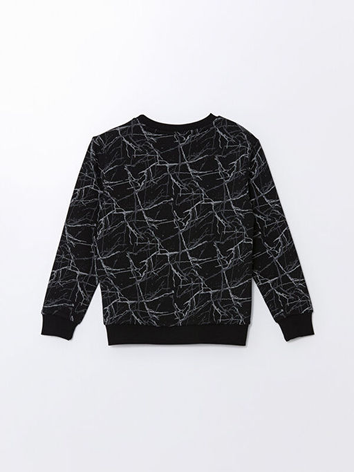 Bisiklet Yaka Bask?l? Uzun Kollu Erkek ?ocuk Sweatshirt - Waikiki фото 3