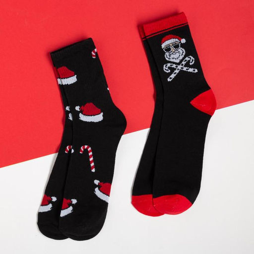 Носки мужские новогодние Happy размер 41-44, набор 2 пары