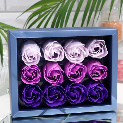 Мыльные розы, фиолетовые оттенки, набор 12 шт. - SB BEAUTY фото 2