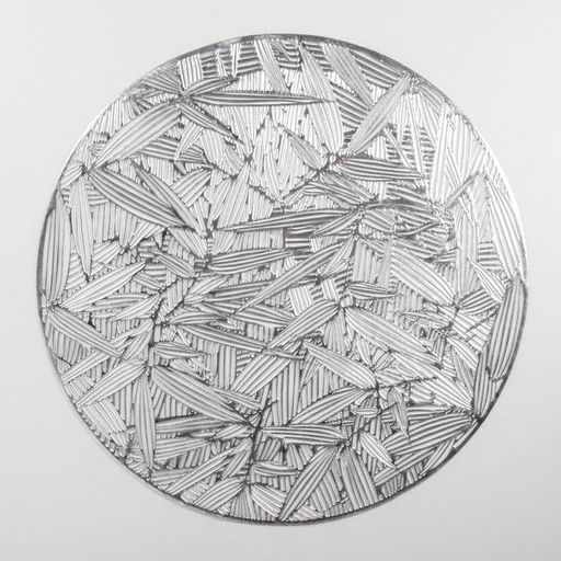 Набор салфеток сервировочных на стол Доляна Листья, d=38 см, 4 шт, цвет серебряный  фото 4