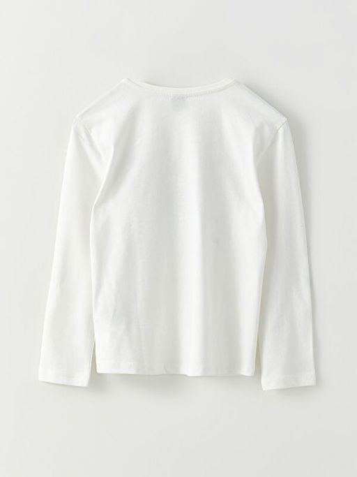 Bisiklet Yaka Bask?l? Uzun Kollu K?z ?ocuk Ti??rt - Waikiki фото 2