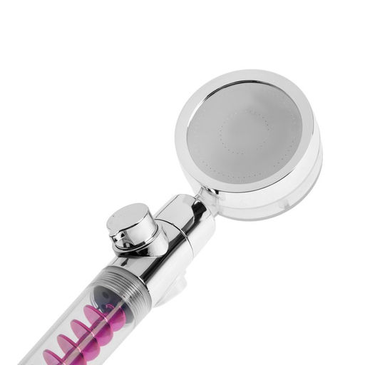 Лейка для душа ZEIN Z4087, микроточки, кнопка «стоп», вентилятор, спираль, фиолетовый/хром