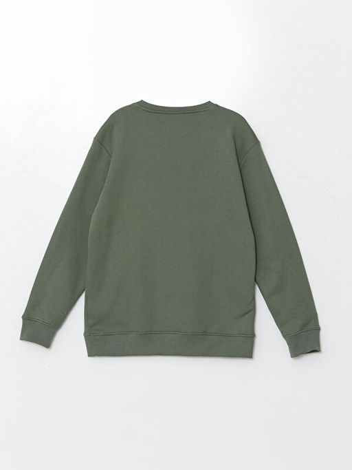 Bisiklet Yaka Uzun Kollu Bask?l? Erkek Sweatshirt - Waikiki фото 2