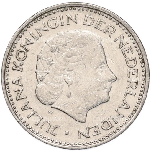 Монета 1 гульден 1971 года Нидерланды