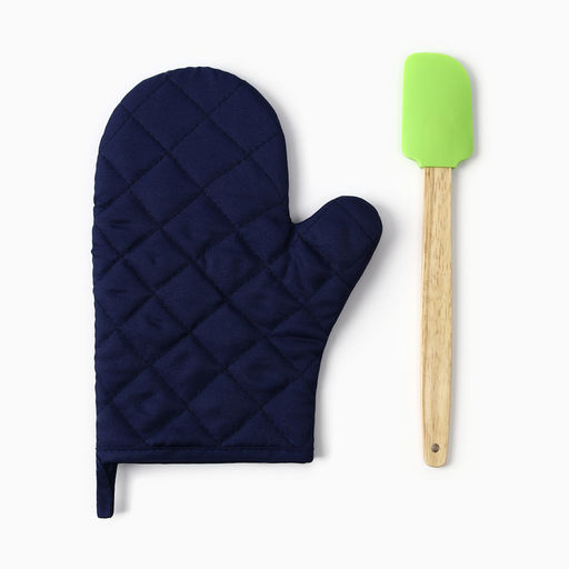 Набор подарочный новогодний Доляна "Веселья": Варежка-прихватка новогодняя, лопатка силикон