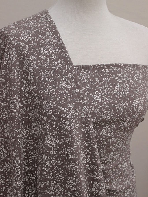 Теплый хлопок Надия цв.коричнево-лиловый винтаж, ш.1.5м, хлопок-100%, 160гр/м.кв - Купава фото 2