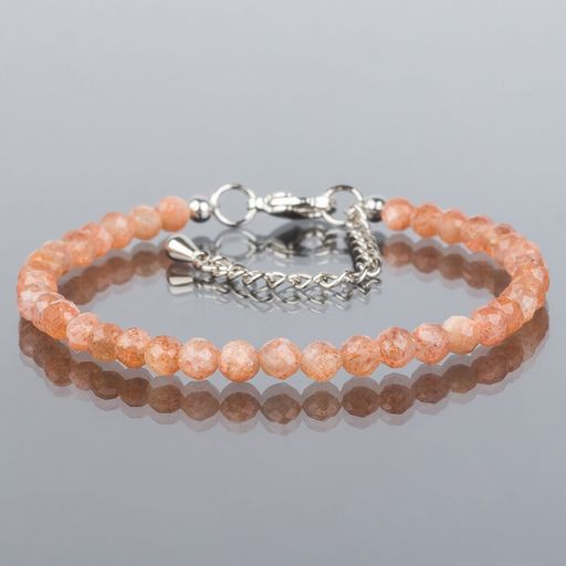 Браслет из Солнечного камня огранка 18,5 см +