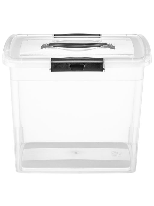Ящик для хранения 20 л 37*27,5*31,5 см "Визион" с защелками и ручкой, прозрачный (KL252611999)