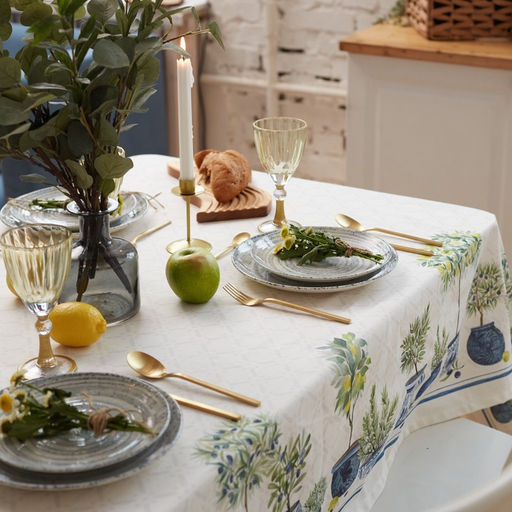 Скатерть «Этель» Olives, 149×220 см, 100% хлопок, репс 210 г/м²