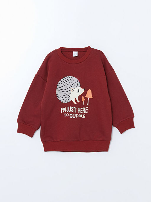 Bisiklet Yaka Bask?l? Erkek Bebek Sweatshirt ve E?ofman Alt 2li - Waikiki фото 2