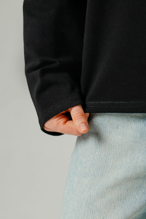 Арт. 12701/1 Лонгслив оверсайз 42-52 (6 шт) Цвет:черный