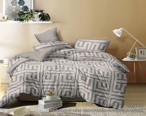 Постельное белье - Поплин Премиум 9102 Лабиринт Евро (молния) - Luteks фото 2