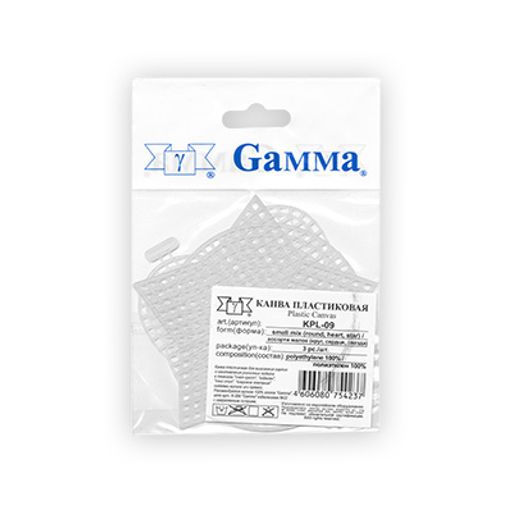 Канва KPL-09 Gamma пластиковая АССОРТИ 100% полиэтилен 5 х 3 шт малое (круг+сердце+звезда)  фото 4
