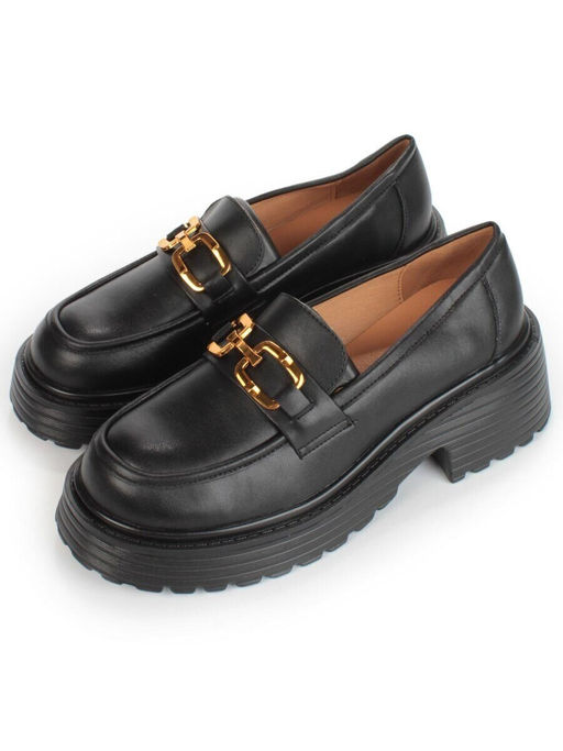 03-PDAG52-1 BLACK Лоферы женские (натуральная кожа)