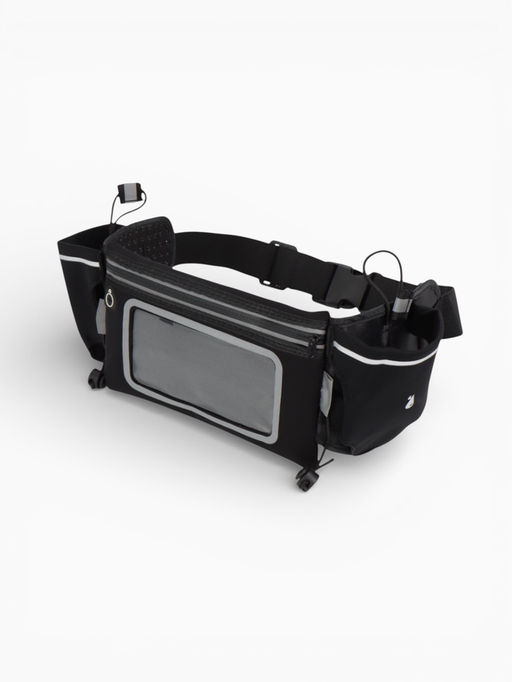 Сумка поясная туристическая, влагозащитная, 52×13 см, черная