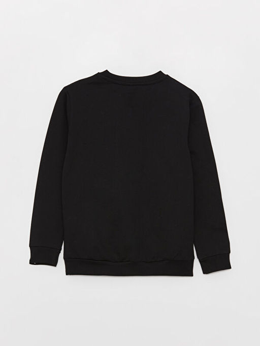Bisiklet Yaka Bask?l? Uzun Kollu Erkek ?ocuk Sweatshirt - Waikiki фото 3