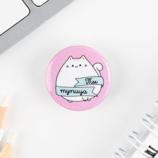 Цена за 10 шт. Значок металлический, закатной Смирись я девушка, 25 мм, МИКС