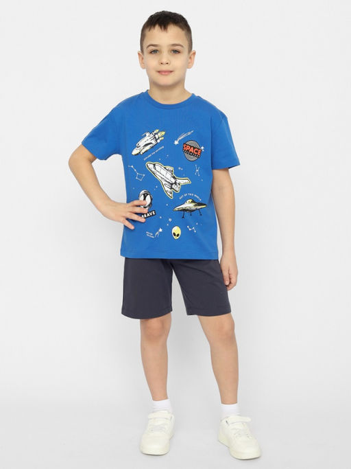 CRB wear/CSKB 63656-42 Футболка для мальчика,синий/Ex.Cherubino  фото 2