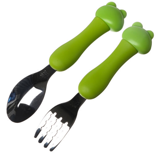 Набор детских столовых приборов в футляре Лягушата, вилка, ложка - Simaland фото 5