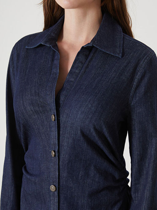 G?mlek Yaka Kad?n Jean Elbise