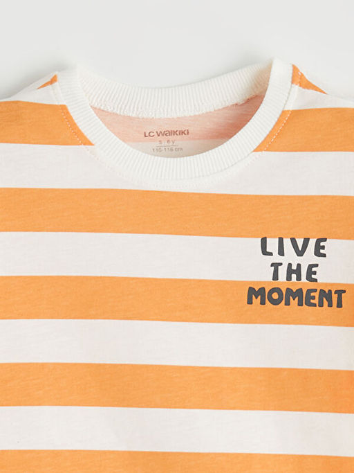 Bisiklet Yaka ?izgili Erkek ?ocuk Ti??rt