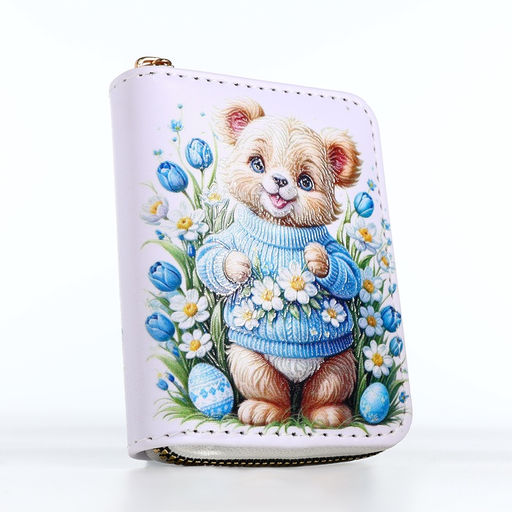 Кошелёк на молнии «Мишка», детский, с принтом, белый