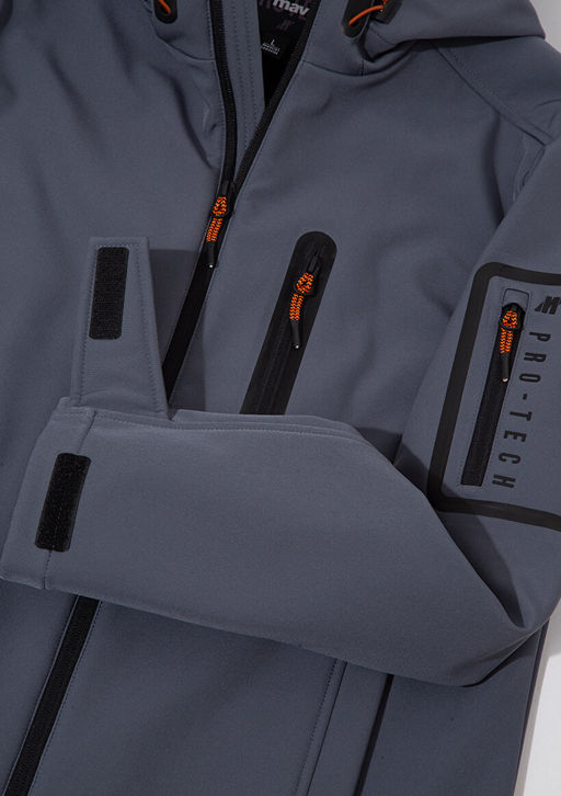 Kapusonlu Gri Ceket - Mavi фото 9