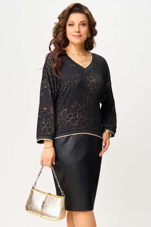 Джемпер FITA 20721 черно-золотистый