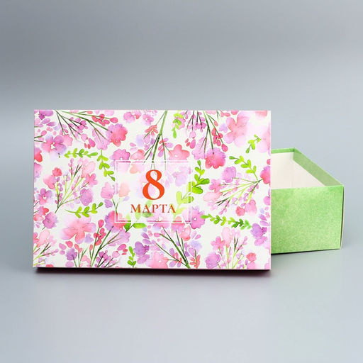Цена за 5 шт. Коробка подарочная складная 8 Марта, 30?20?9 см