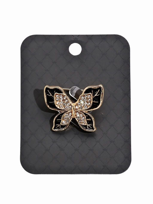 Брошь «Бабочка», маленькая, чёрная в золоте