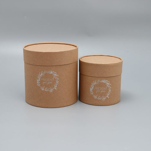 Набор шляпных коробок из крафта 2 в 1 Present for you, 12 х 12, 15 х 15 см - Дарите счастье фото 2