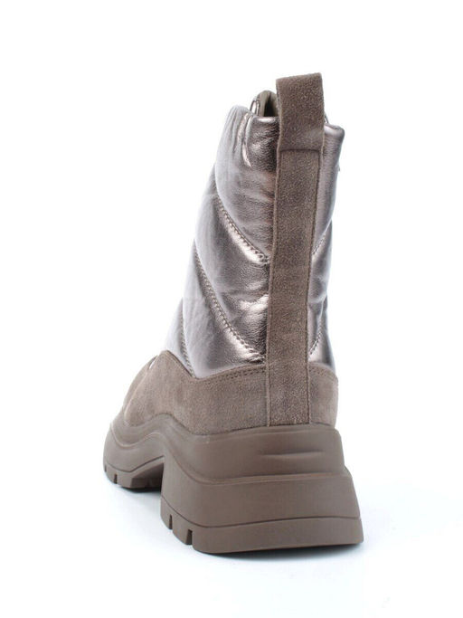 04-A117-4M BROWN Ботинки зимние женские (натуральная замша, натуральная кожа, натуральная шерсть)